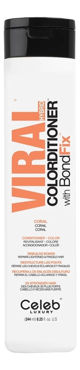 тонирующий кондиционер для волос viral colorditioner with bondfix 244мл: coral