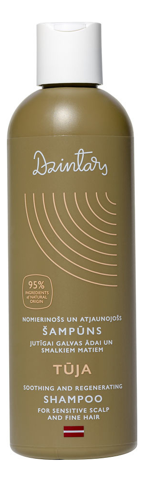шампунь для чувствительной кожи головы и тонких волос tuja soothing and regenerating shampoo 300мл