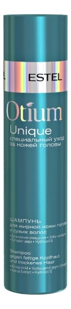 шампунь для жирной кожи головы и сухих волос otium unique 250мл