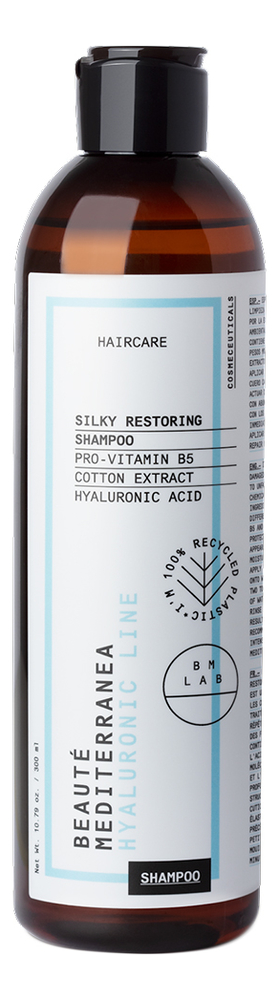восстанавливающий шампунь для волос hyaluronic line silky restoring shampoo 300мл