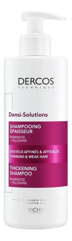 уплотняющий шампунь для истонченных и ослабленных волос dercos densi-solutions thickening shampoo for slim and thin hair: шампунь 400мл