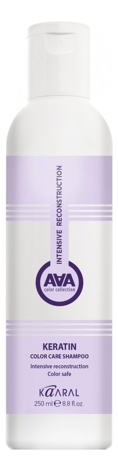 кератиновый шампунь для окрашенных и химически обработанных волос aaa keratin color care shampoo: шампунь 250мл