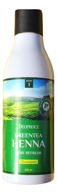 шампунь для волос с зеленым чаем и хной greentea henna pure refresh shampoo: шампунь 200мл