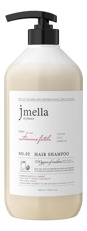 парфюмерный шампунь для волос favorite femme fatale shampoo no2 1000мл (личи