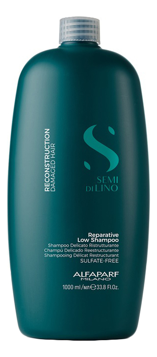 шампунь для поврежденных волос semi di lino reconstruction reparative low shampoo 1000мл: шампунь 1000мл