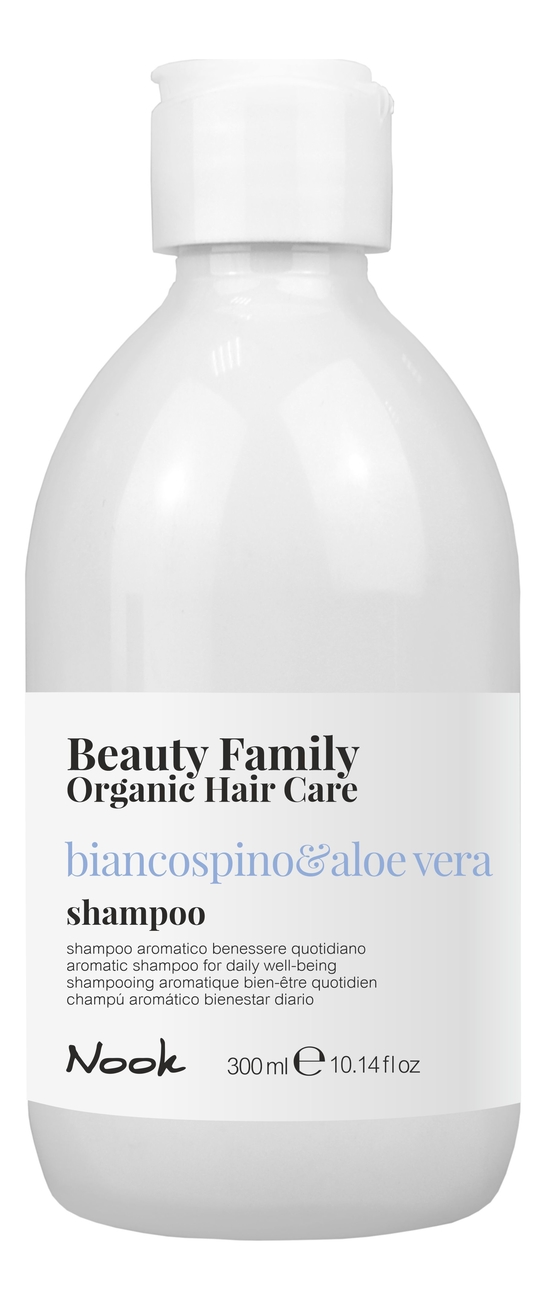 шампунь для ежедневного ухода за волосами beauty family shampoo biancospino & aloe vera: шампунь 300мл
