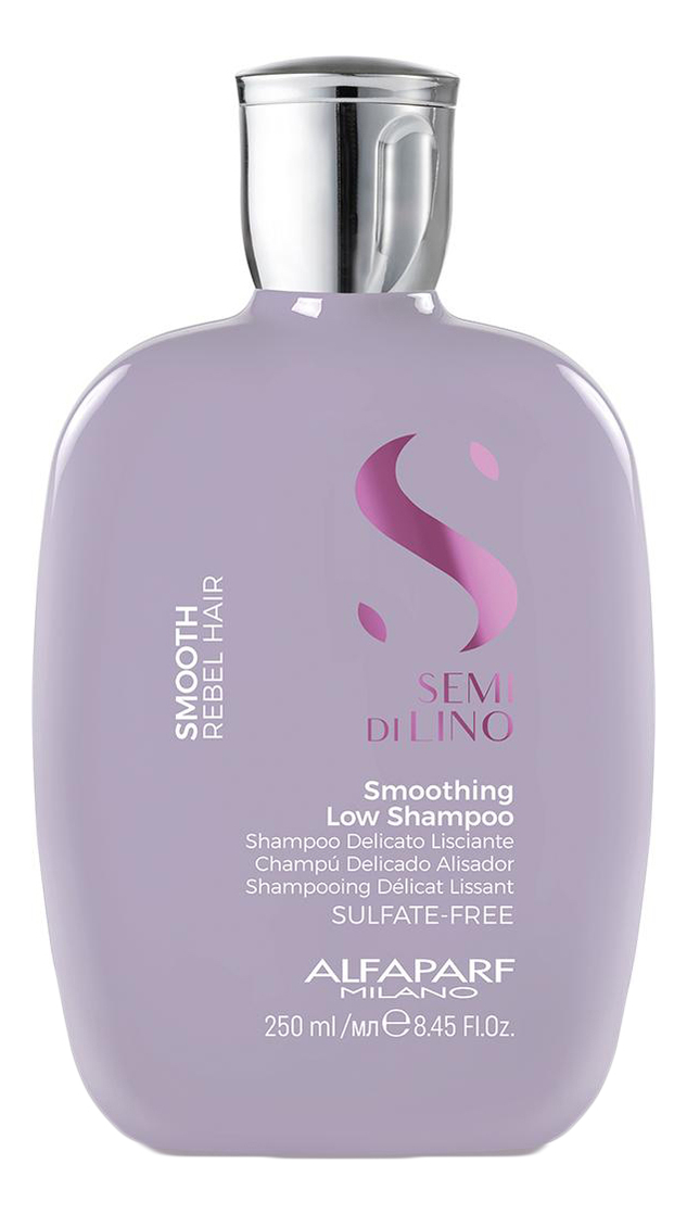 разглаживающий шампунь для непослушных волос semi di lino smooth smoothing low shampoo: шампунь 250мл