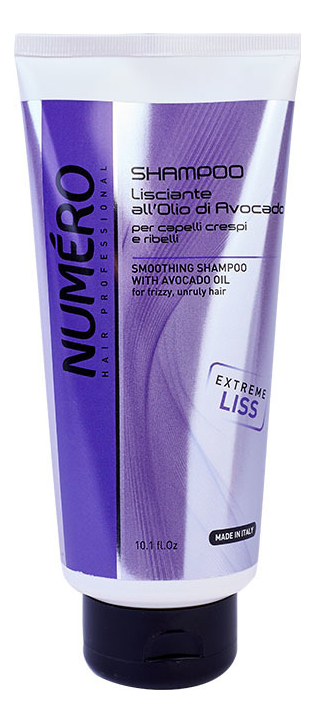 шампунь для непослушных волос с маслом авокадо numero smoothing with avocado oil shampoo: шампунь 300мл