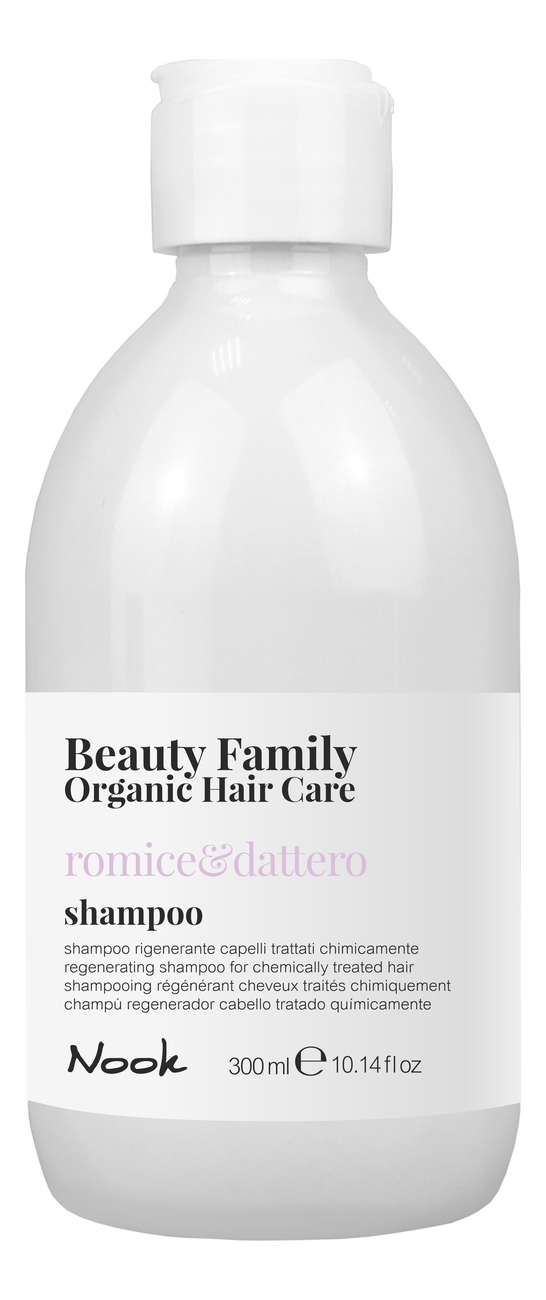 восстанавливающий шампунь для химически обработанных волос beauty family shampoo romice & dattero: шампунь 300мл
