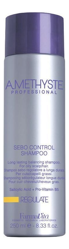 шампунь для жирной кожи головы amethyste regulate sebo control shampoo: шампунь 250мл