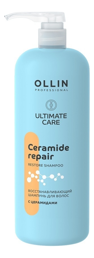 восстанавливающий шампунь для волос с церамидами ultimate care: шампунь 1000мл