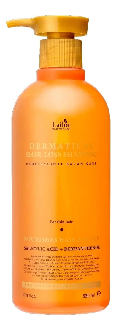 укрепляющий шампунь для тонких волос dermatical hair-loss shampoo for thin hair: шампунь 530мл