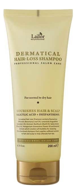 шампунь против выпадения волос dermatical hair-loss shampoo: шампунь 200мл