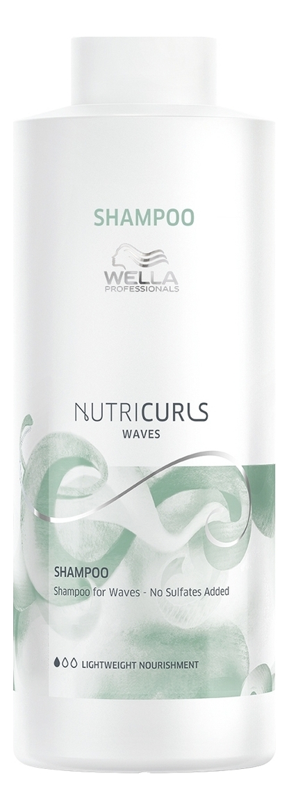 бессульфатный шампунь для вьющихся волос nutricurls shampoo waves no sulfates added: шампунь 1000мл