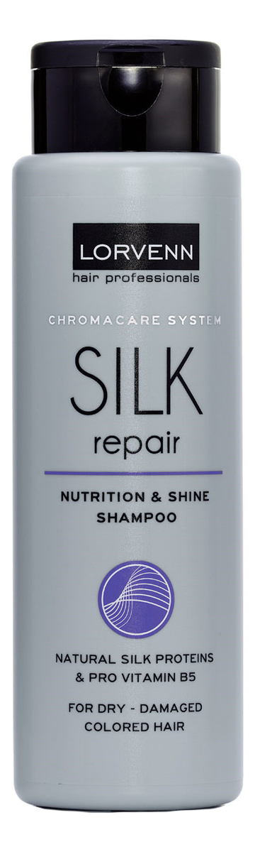 реструктурирующий шампунь для волос с протеинами шелка chromacare system silk repair: шампунь 300мл