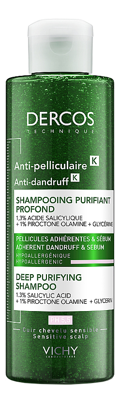 интенсивный шампунь уход против перхоти для нормальных и жирных волос dercos anti-dandruff: шампунь 250мл