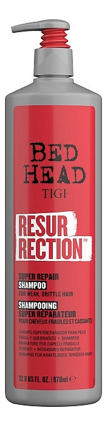 шампунь для сильно поврежденных волос bed head resurrection super repair shampoo: шампунь 970мл