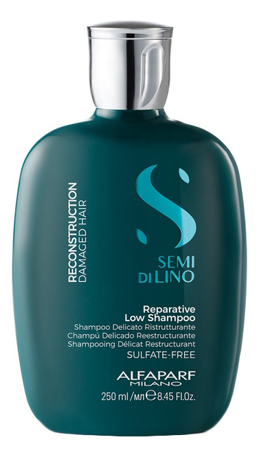 шампунь для поврежденных волос semi di lino reconstruction reparative low shampoo 250мл: шампунь 250мл