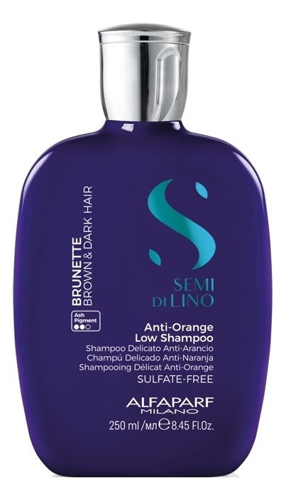 шампунь нейтрализующий медные оттенки semi di lino brunette anti-orange low shampoo: шампунь 250мл