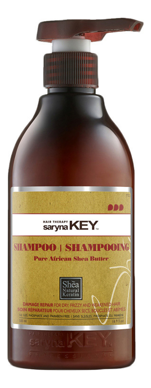 восстанавливающий шампунь с африканским маслом ши для тонких и поврежденных волос damage repair pure african shea butter shampoo: шампунь 500мл