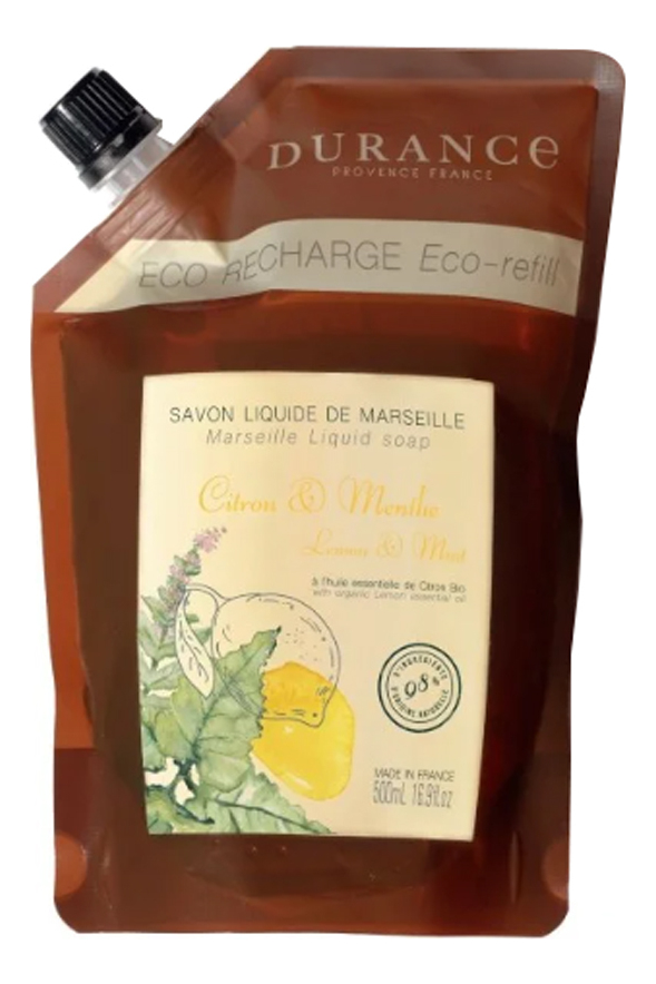жидкое мыло savon liquide citron & menthe (лимон и мята): мыло 500мл запаска