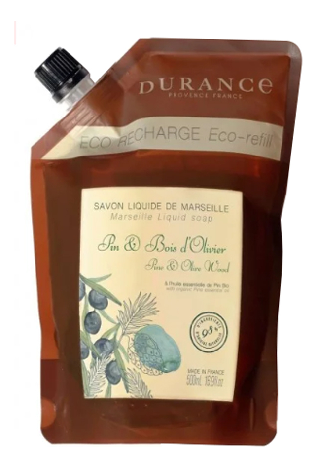 жидкое мыло savon liquide pin & bois d'olivier (сосна и дерево оливы): мыло 500мл запаска