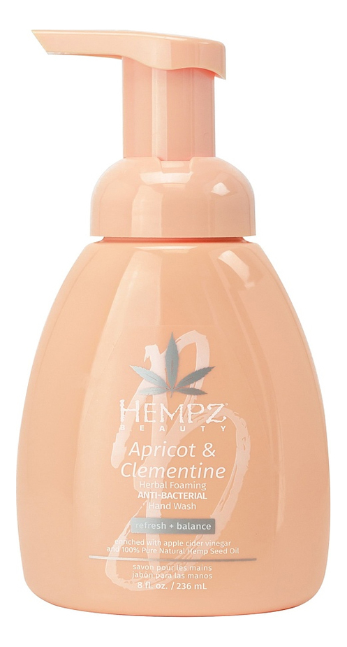 мыло-мусс для рук абрикос и клементин apricot & clementine herbal foaming hand wash 236мл