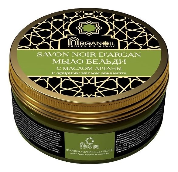 черное мыло бельди c маслом арганы и эвкалипта fruits du maroc savon de argan: мыло 100мл