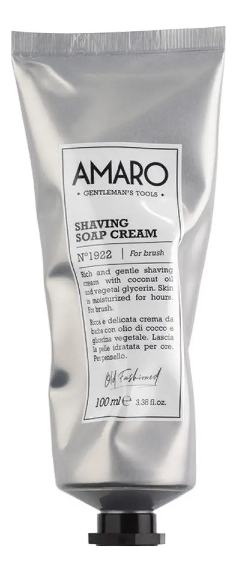 крем-мыло для бритья с кокосовым маслом и глицерином amaro shaving soap cream no1922 100мл