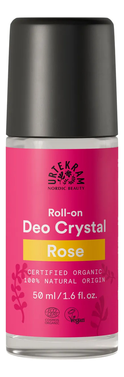 шариковый дезодорант-кристалл с экстрактом розы organic roll-on deo crystal rose 50мл