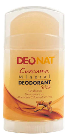 дезодорант-кристалл с куркумой curcuma mineral deodorant stick: дезодорант 100г