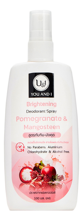 кристаллический дезодорант-спрей brightening deodorant spray pomegranate & mangosteen 100мл