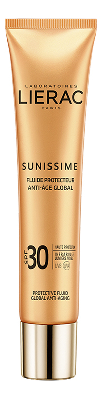 солнцезащитный тонизирующий флюид для лица и зоны декольте sunissime fluide protecteur anti-age global spf30 40мл