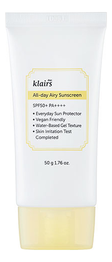 солнцезащитный крем для лица и шеи all-day airy sunscreen spf50+ pa++++ 50г