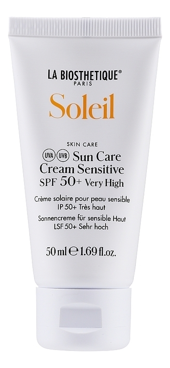 солнцезащитный крем для лица и тела soleil sun care cream sensitive spf50+ 50мл