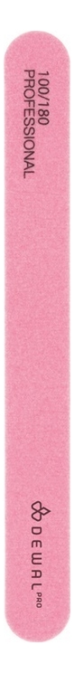 пилка для искусственных ногтей neon 18см: бледно-розовая 100/180