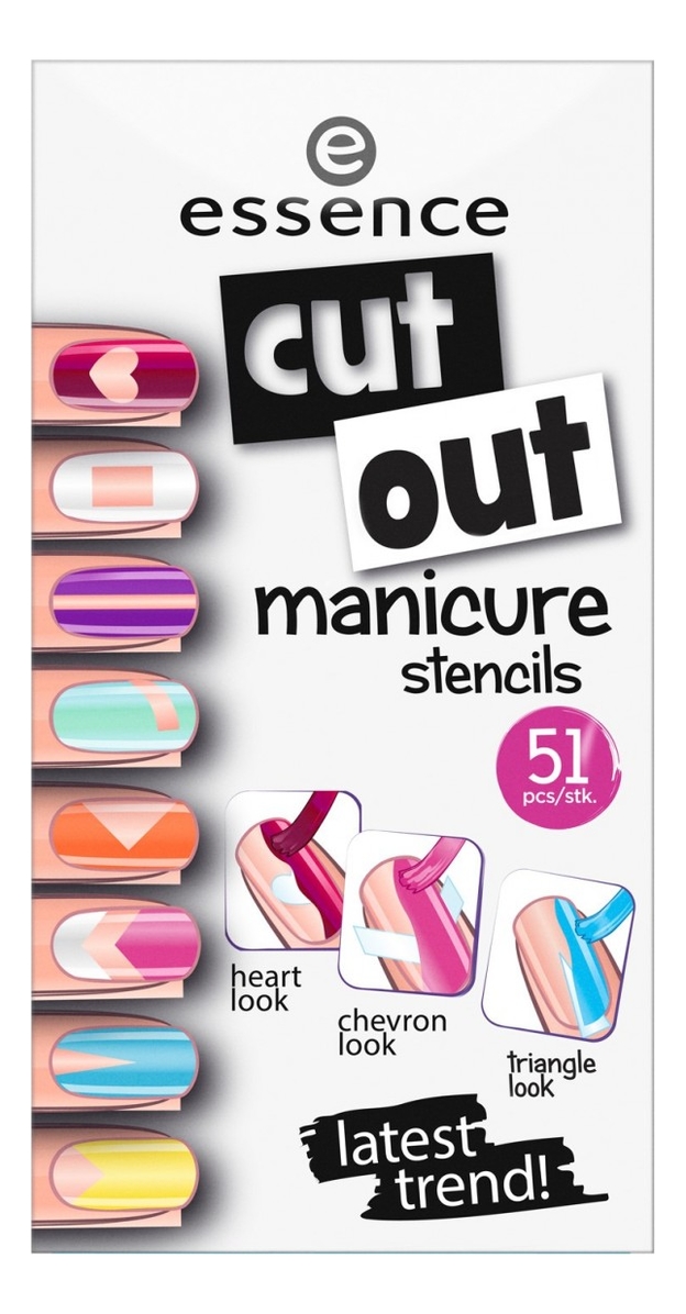 наклейки для ногтей cut out manicure stencils