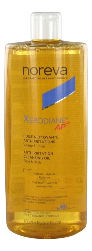 очищающее масло для лица и тела против раздражений xerodiane ap+ anti-irritation cleansing oil 400мл