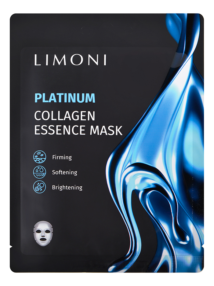 восстанавливающая маска для лица с коллоидной платиной и коллаген platinum collagen essence mask: маска 1шт