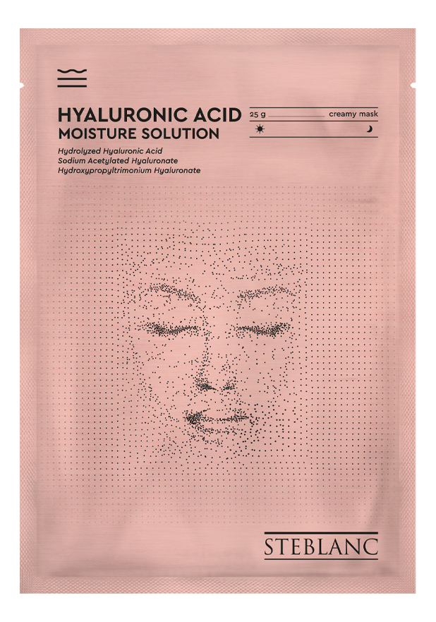 тканевая маска для лица увлажняющая с гилауроновой кислотой hyaluronic acid moisture solution 25г
