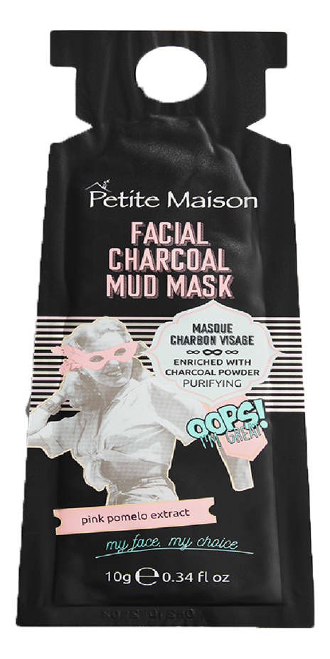 грязевая маска для лица с древесным углем facial charcoal mud mask 10г