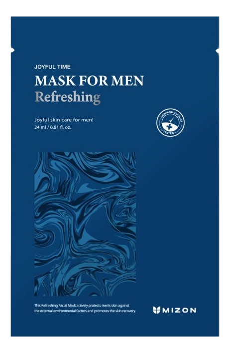 восстанавливающая тканевая маска для лица joyful time mask for men refreshing 24г