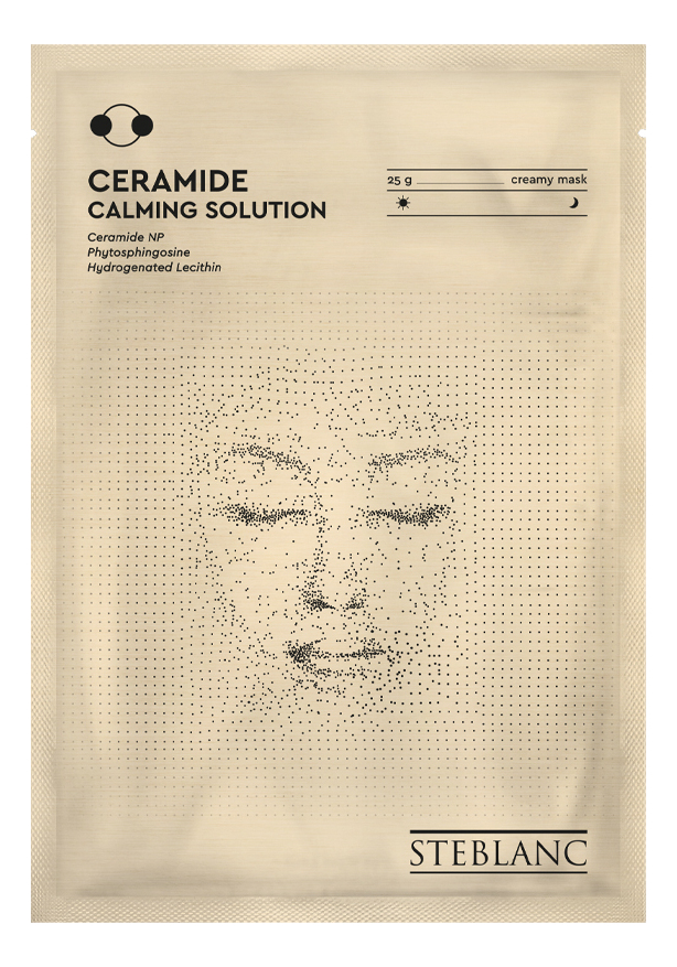 тканевая крем-маска для лица успокаивающая с церамидами ceramide calming solution 25г