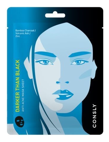 тканевая маска для проблемной кожи лица darker than black anti acne mask sheet 25мл: маска 1шт