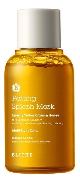 сплэш-маска для сияния лица энергия patting splash mask energy yellow citrus & honey (цитрус и мед): маска 70мл