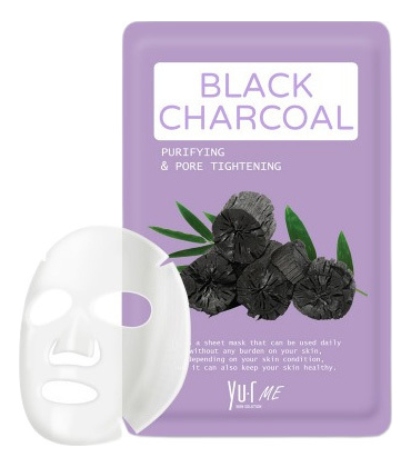 маска для лица с экстрактом угля black charcoal sheet mask: маска 25г