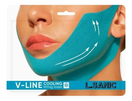 маска-бандаж для коррекции овала лица с охлаждающим эффектом v-line cooling lifting face mask: маска 20г