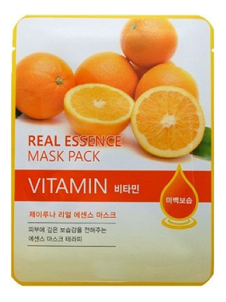 тканевая маска для лица с витаминами real essence mask pack vitamin 25мл: маска 1шт