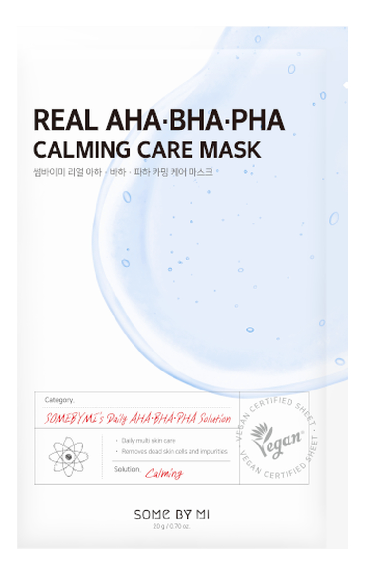 успокаивающая тканевая маска для лица real aha-bha-pha calming care mask 20г