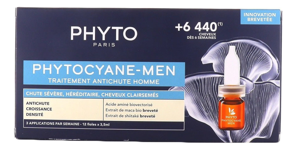 сыворотка против выпадения волос phytocyane men traitement antichute homme 12*3